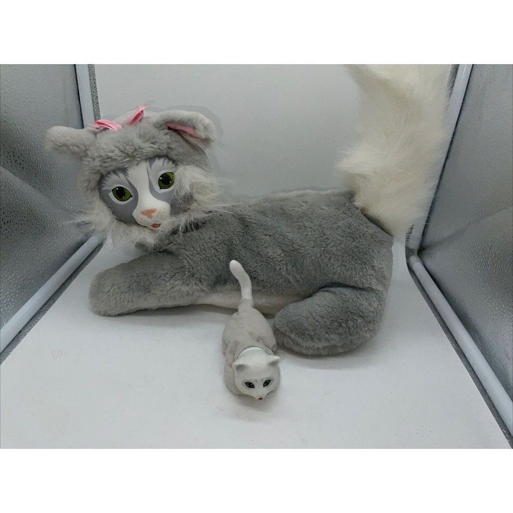 Vintage 1992 Hasbro Kitty Surprise 2 Kittens Gray & White Stuffed Cat Plush